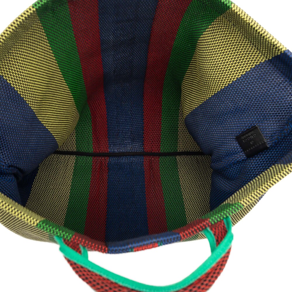 Pre-Loved Gucci Woven Rubber Web Logo Tote - Picture 4 of 7